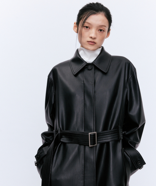 RAMSKIN LONG COAT BLACK