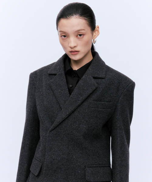 VIRGIN WOOL COAT GREY
