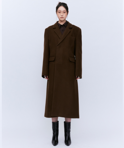 VIRGIN WOOL COAT BROWN