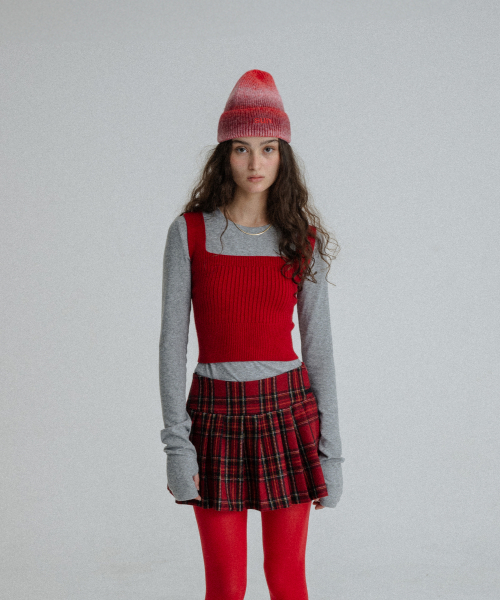 SUN CROPPED VEST RED