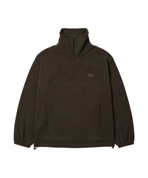 MUSINSA WELLBEING EXPRESS Fleece Half Zip Up Brown