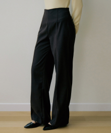 EOT HIGH WAIST TIDY SLACKS DARK BROWN