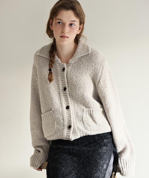 Eve collar cardigan (beige)