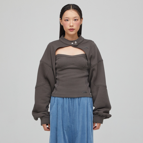 BIKER SWEAT BOLERO CHARCOAL BQ4CG003