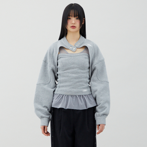 BIKER SWEAT BOLERO GREY BQ4CG004