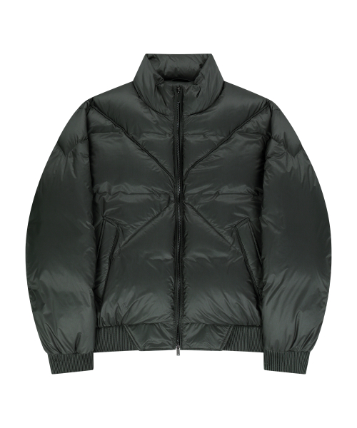 DIAGONAL QUILTED GOOSE DOWN JACKET (KHAKI)
