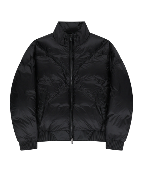 DIAGONAL QUILTED GOOSE DOWN JACKET (BLACK)