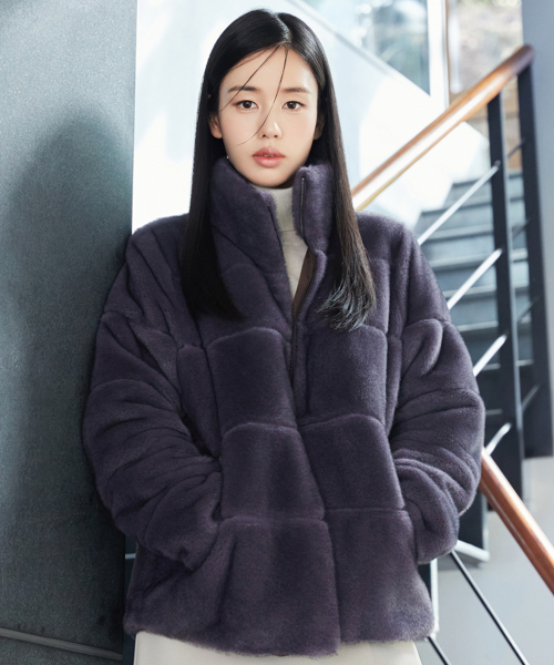 Двусторонний пуховик из гусиного пуха NEW FAUX Mink