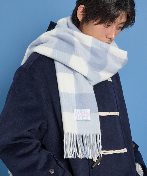 와이케이() [지쑹쑹 PICK] 톤온톤 체크 머플러 스카이블루 상품 이미지