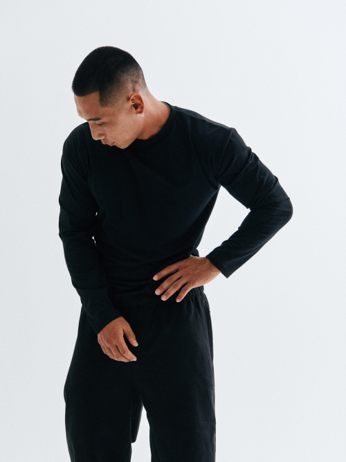 고저 UNDER BOODLE ROUND LONG SLEEVES_BLACK