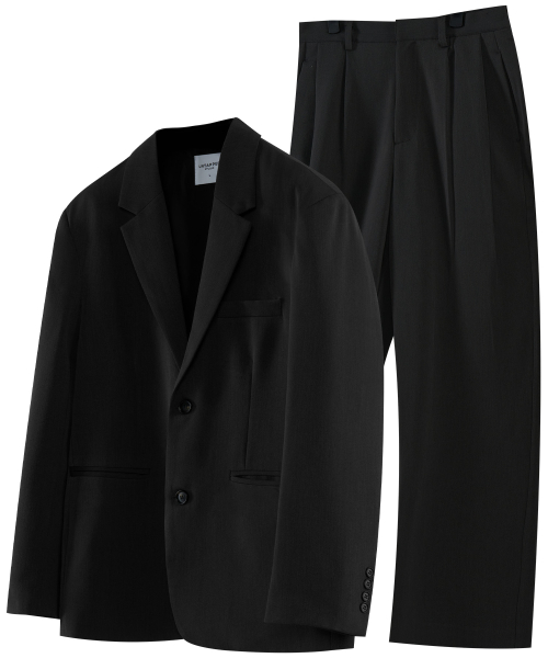 [SET UP] Two tuck wide pants & overfit suit set 2 colors