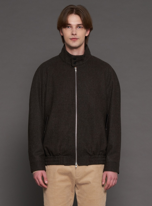 [XL~4XL] Шерстяной блузон с высоким горлом Khaki Grey