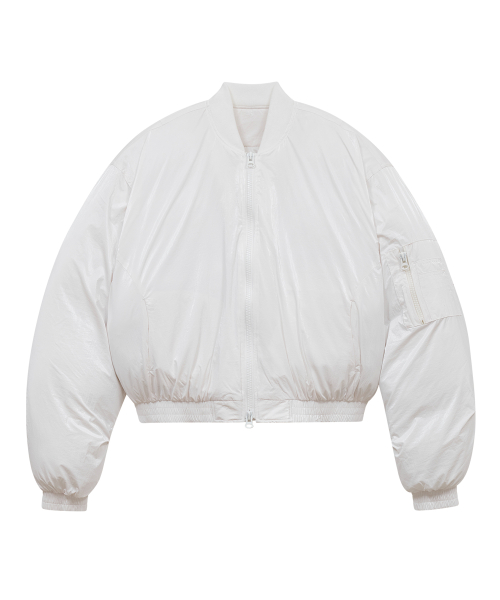 Короткий пуховик 86-IRO342 Essential Balloon Glossy MA-1 White