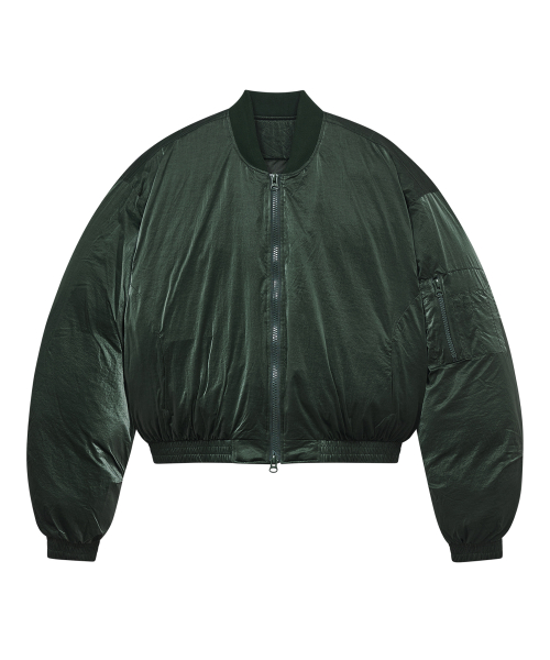 86-IRO342 Essential глянцевый MA-1 пуховик-бомбер Green
