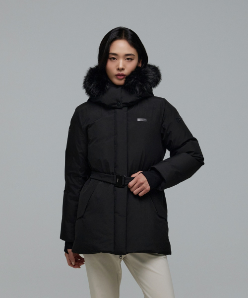 내셔널지오그래픽() N244WDW310 여성 아틀라스 윈드스토퍼 중기장 구스 다운 점퍼 CARBON BLACK 상품 이미지