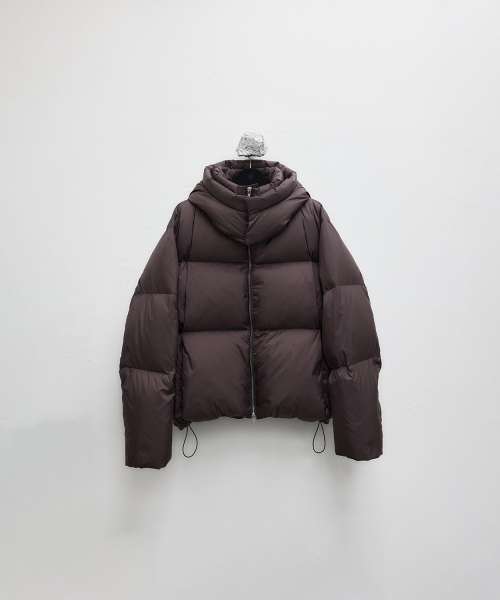 Cropped Down Jacket - Burgundy