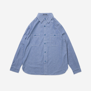 와이엠씨엘케이와이(YMCL KY) US Type Chambray Shirt (50s Model) - Blue