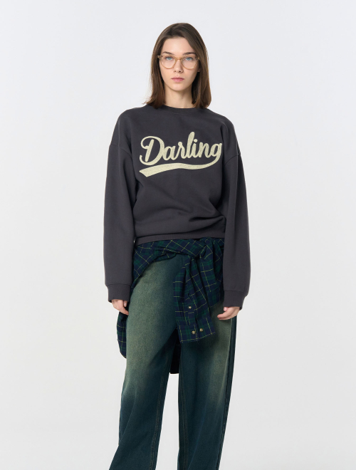 UNISEX оверсайз свитшот на флисе Darling [CHARCOAL] / SBD4U02016