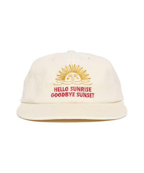 【Hello Sunrise】Corduroy 90s Logo 6Panel Cap〜キャップ 헬로선라이즈 90s 로고 6패널 캡_베이지&네이비 | Hello Sunrise