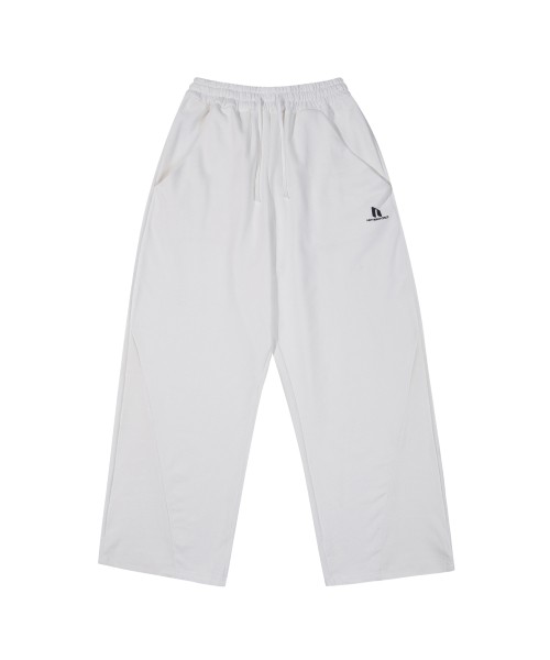 SPORTY LOGO SWEATPANTS SOFT WHITE
