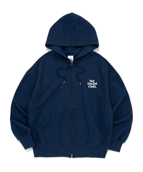 SMALL LOGO HOOD ZIP-UP (DARK BLUE)
