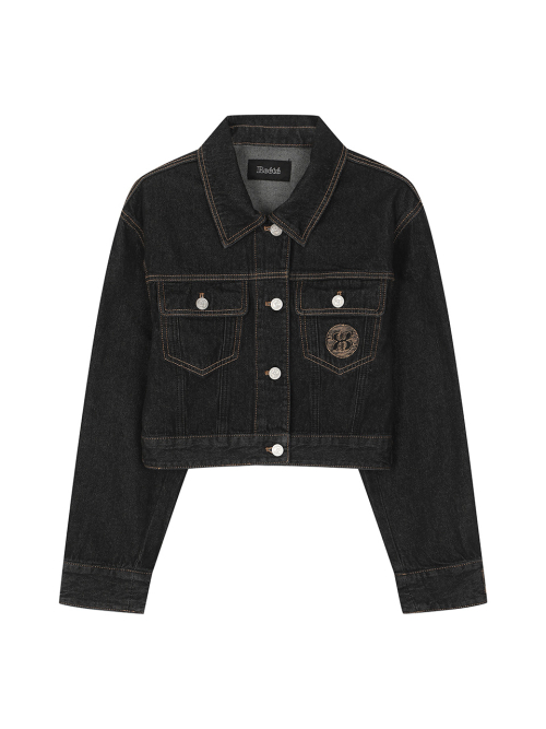 Set-up pocket embroidery denim jacket- U1F32DJK940