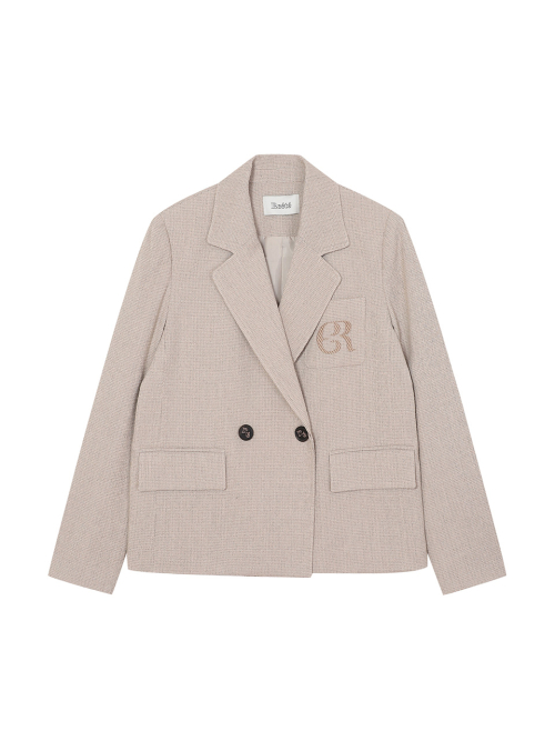 Double two-burton pocket embroidery jacket- U1F31WJK010