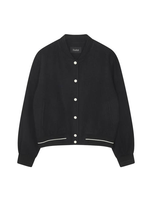 back embroidered snap button tweed jumper- U1F41WJP020