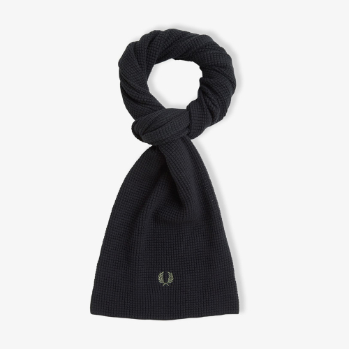 프레드페리() [선물상자 증정] 와플 니트 코튼 스카프 - 블랙 CFPU2438150-102 상품 이미지