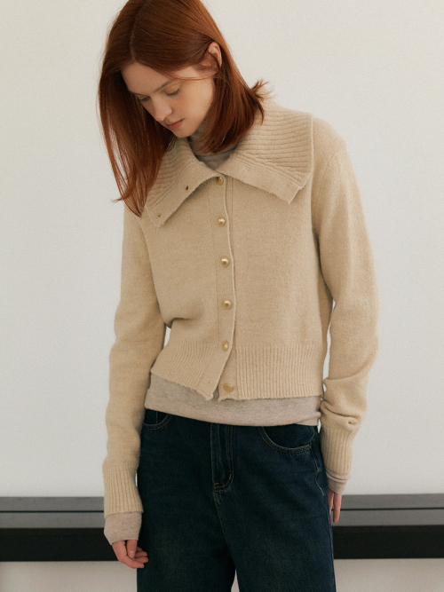 High-neck button cardigan (2color)