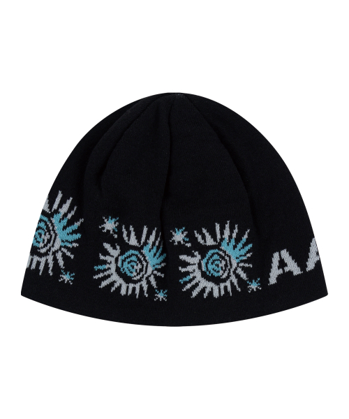 ◆24FW AAKAM Small Sun Jacquard Beanie/2色◆ 아캄(AAKAM) Small Sun Jacquard Beanie (Black) - 사이즈