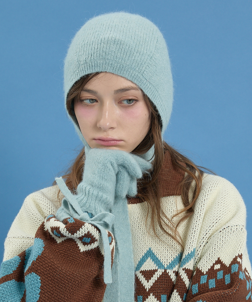 와이케이() 헤어리 리본 바라클라바 민트 상품 이미지