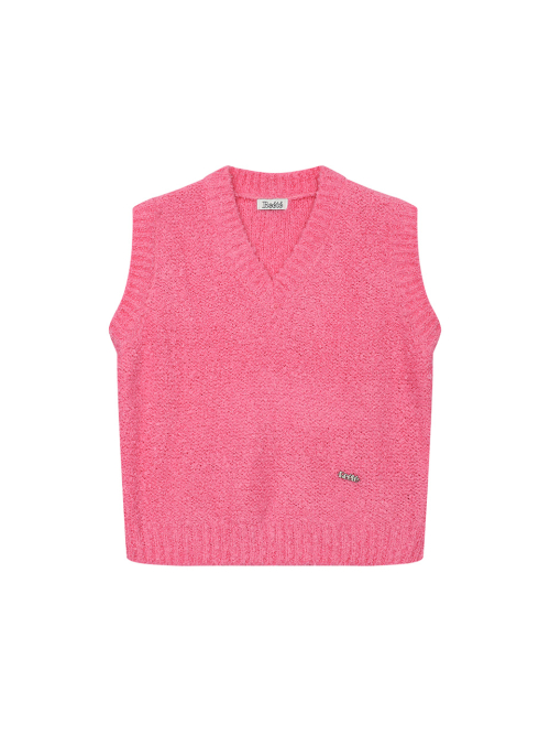 v-neck boukle crop knit vest-U1C45KVT030- U1C45KVT030