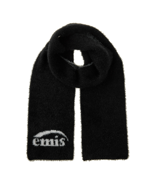 【emis】韓国人気★ NEW LOGO SHAGGY MUFFLER 이미스(EMIS) NEW LOGO SHAGGY MUFFLER-BLACK - 사이즈 & 후기