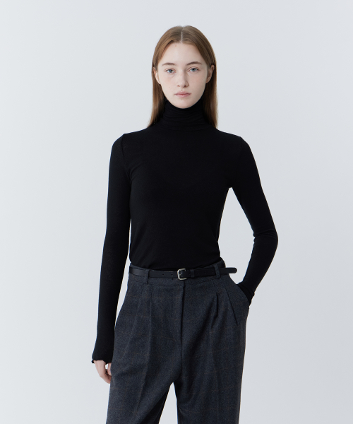 Wave Tencel Wool Tee (Black)