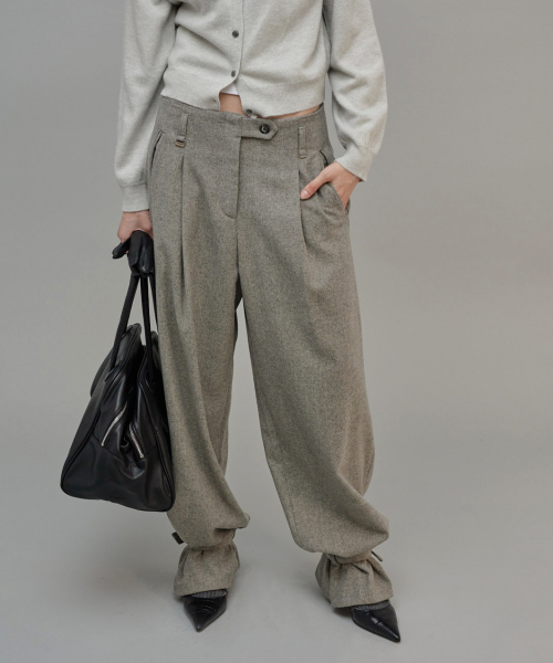 Wool Two-Way Wide Pants Gray