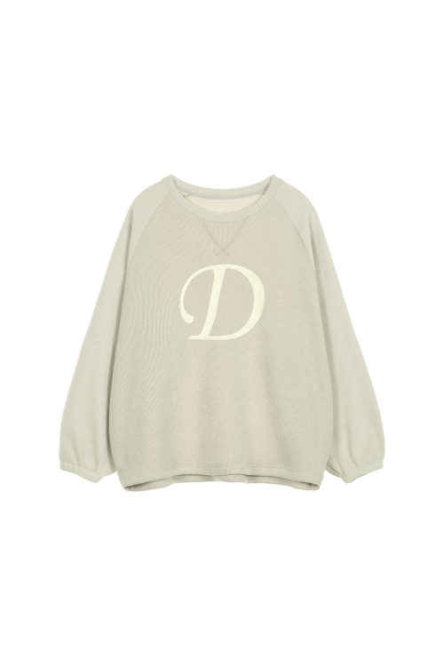 SMOOTH D LOGO SWEATSHIRTS IN ASH BEIGE