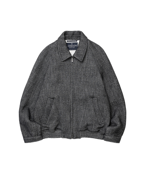Twill Collar Wool Blouson - Charcoal 2371