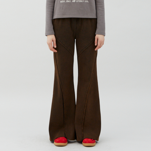 BOOTCUT SEAM LINE PANTS DARK BROWN BQ4CP003
