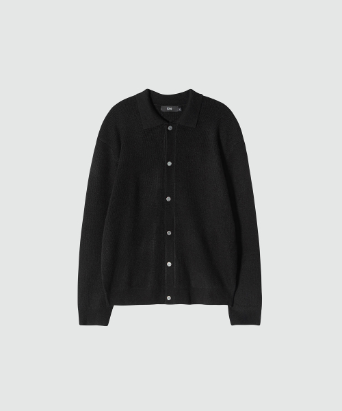 Natural Collar Cardigan_Black