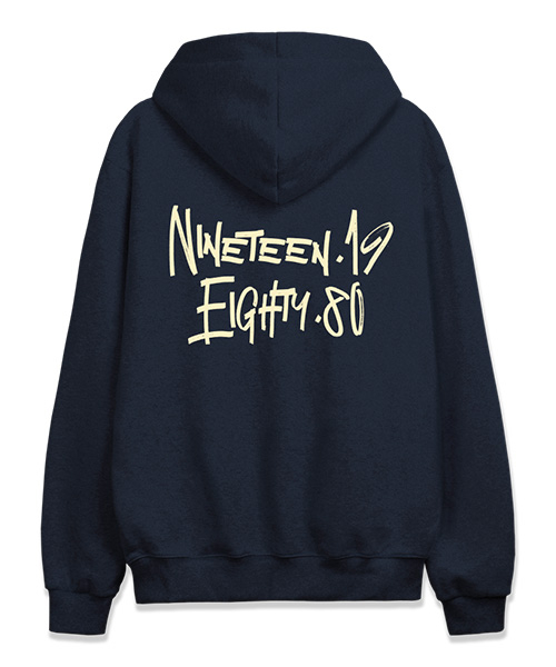 Худи на молнии BRUSH GRAFFITI LOGO [Navy] (с начесом на выбор)