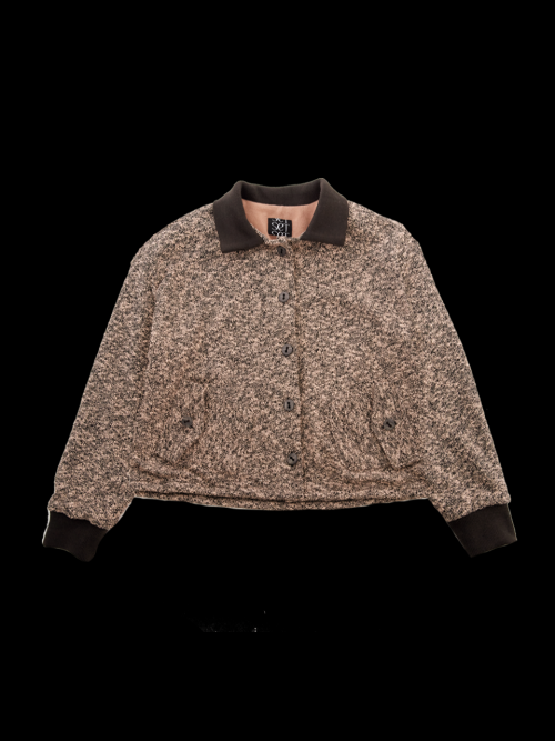 COLLAR KNIT BUTTON JACKET (BROWN)