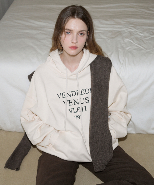[Унисекс] Oversized худи с логотипом Tentadumble (Cream)