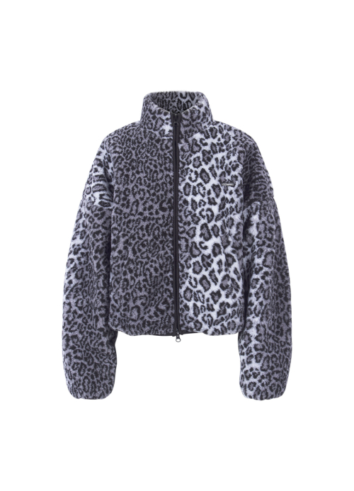 MUSINSA ANOTHER A Leopard Fleece Zip Up Jacket Grey