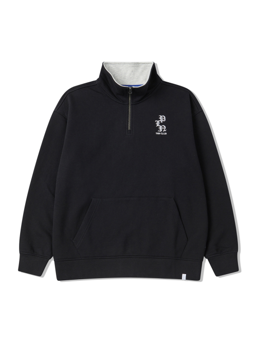 Черный свитшот на молнии half-zip
