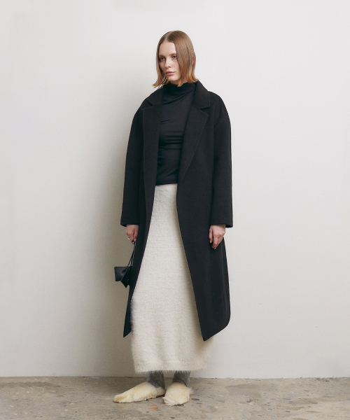 HANDMADE Халат Длинный Пальто [BLACK]