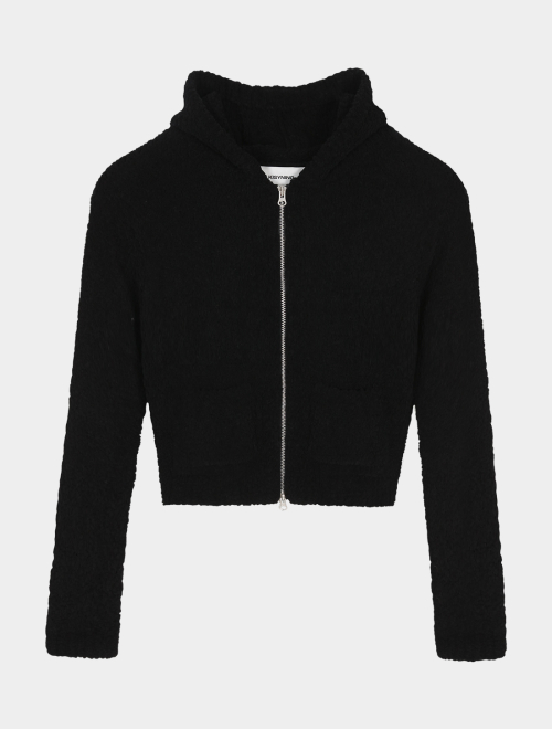 Мягкая Пушистая Вязаная Худи На молнии (Black)