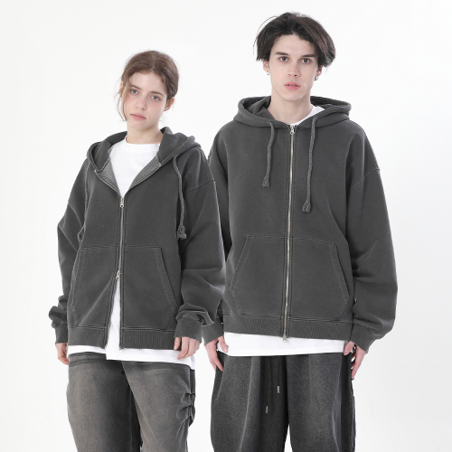 830G пигмент худи на молнии (5color)
