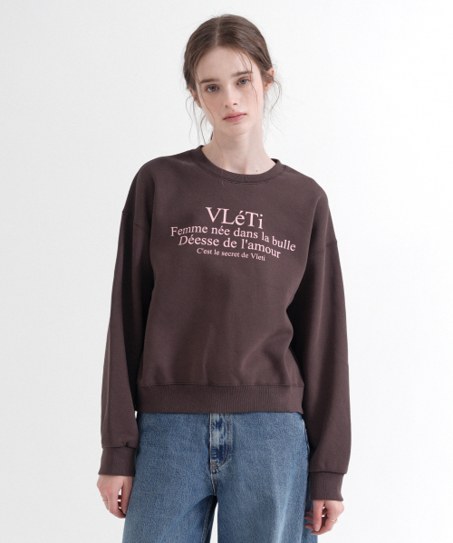 Укороченный свитшот Tentadumble Logo Crop Fluff (Brown) на флисе