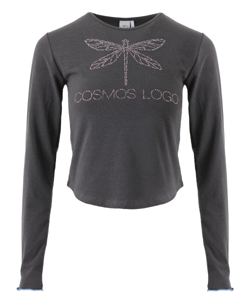 BLING T-SHIRT IN DARK GREY (футболка со стразами)